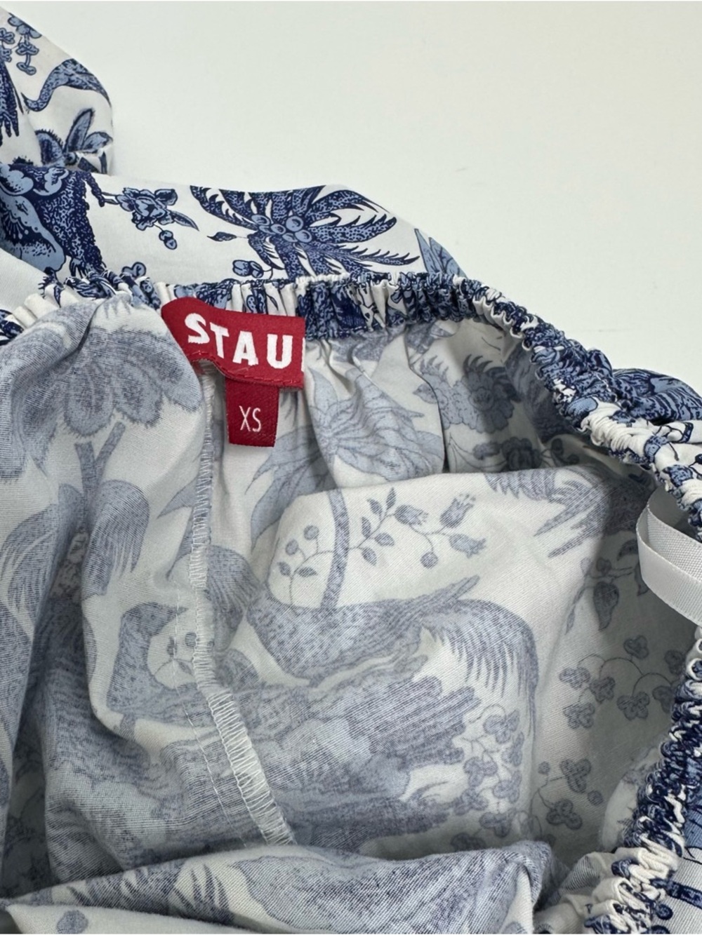 Staud Myla Halter Cutout Printed Cotton-Blend Poplin Maxi Dress in Blue Toile - Picture 12 of 13